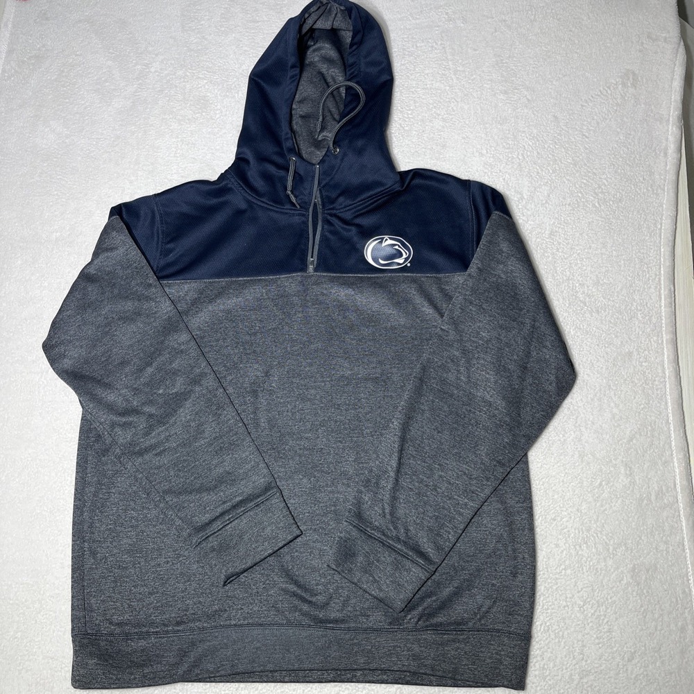Penn State Nittany Lions 1/4 Zip Pullover Hoodie X-Large Colesseum Blue Gray EUC